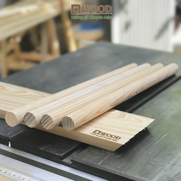 Thanh gỗ tròn dwood đường kính 2cm, 3cm - chiều dài tự chọn