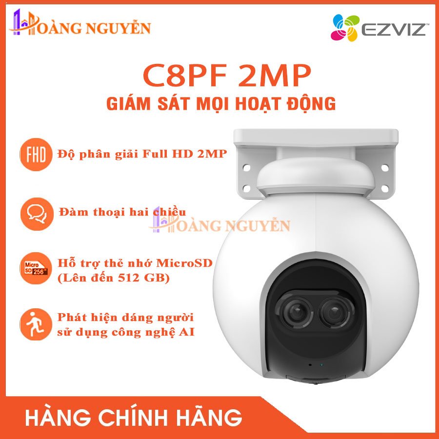 Camera ip wifi ezviz c8pf 2mp - công nghệ ai nhận diện người - đàm thoại 2 chiều - công nghệ hoàng nguyễn