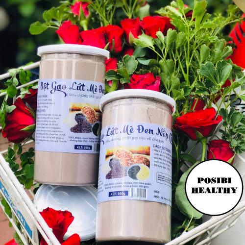 💟💟 bột gạo lức mè đen nếp cẩm giảm cân lợi sữa 500g