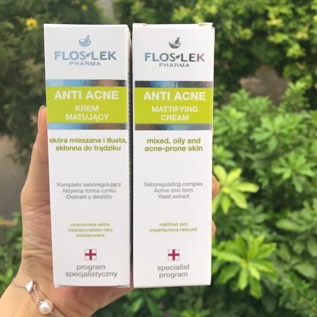 Kem kiểm soát dầu và điều tiết nhờn Flos-lek balan 50ml hàng balan đủ bill