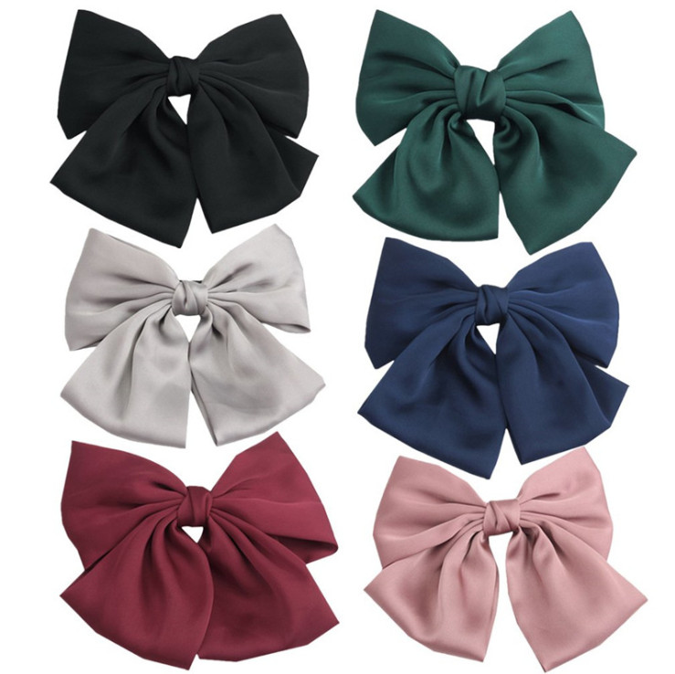 Kẹp tóc nữ - kẹp nơ lụa Hàn Quốc Cute siêu đẹp nhiều màu lựa chọn -KT31
