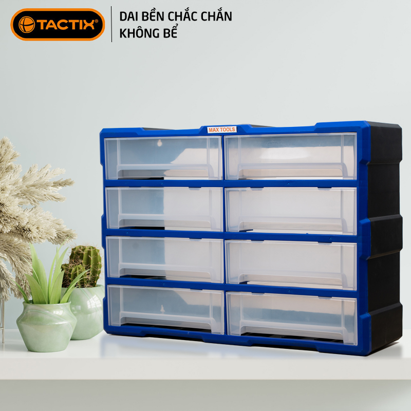 Tủ đựng linh kiện ốc vít phụ kiện điện thoại đồ chơi le go đồ DIY thùng đựng linh kiện nhựa nguyên sinh 8 hộp to TACTIX A008
