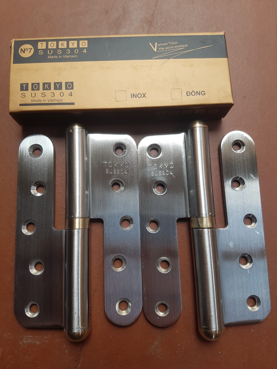 Combo 20 bản lề cối inox 304 đầu đồng số 7 loại đẹp