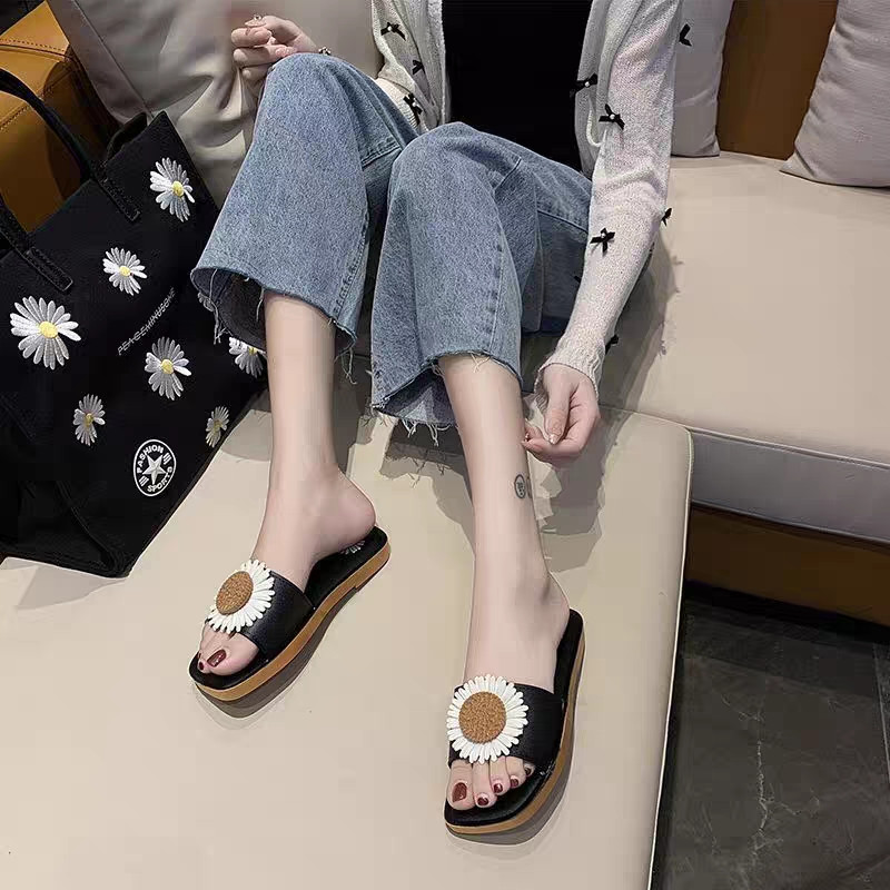 giày dép lê cói hoa đi biển