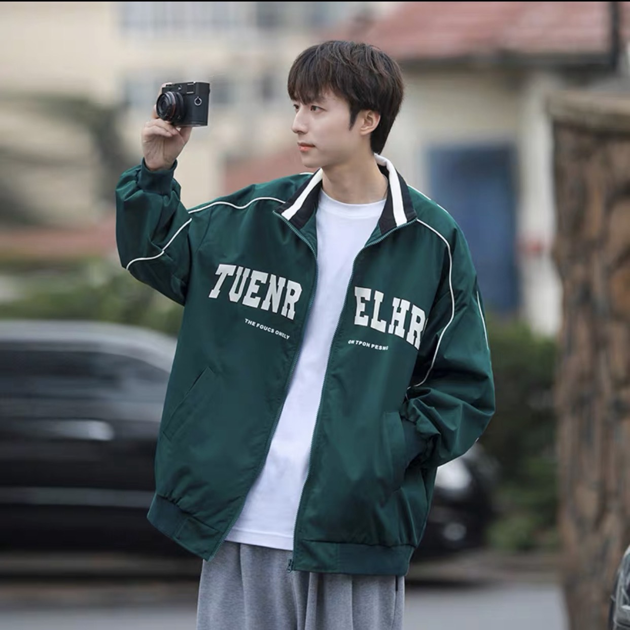 Áo khoác dù nam nữ form rộng cổ đứng chất liệu dù gió 2 lớp cao cấp đang hót hiện nay _ DOMEN AK 79