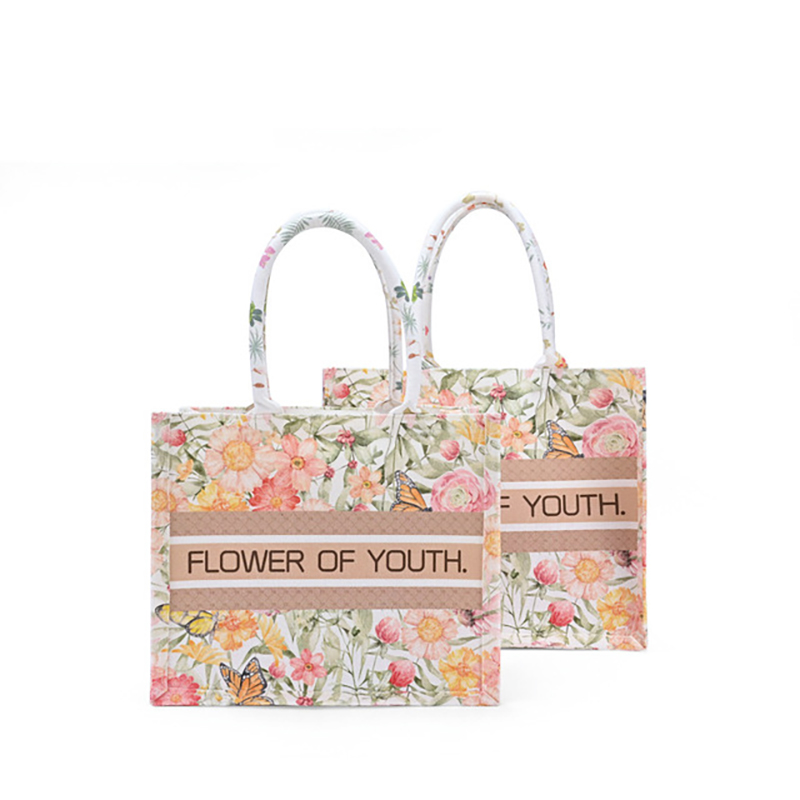 Túi tote, túi canvas, túi tote vải, túi hình hoa, Sinh Mộc - M3048
