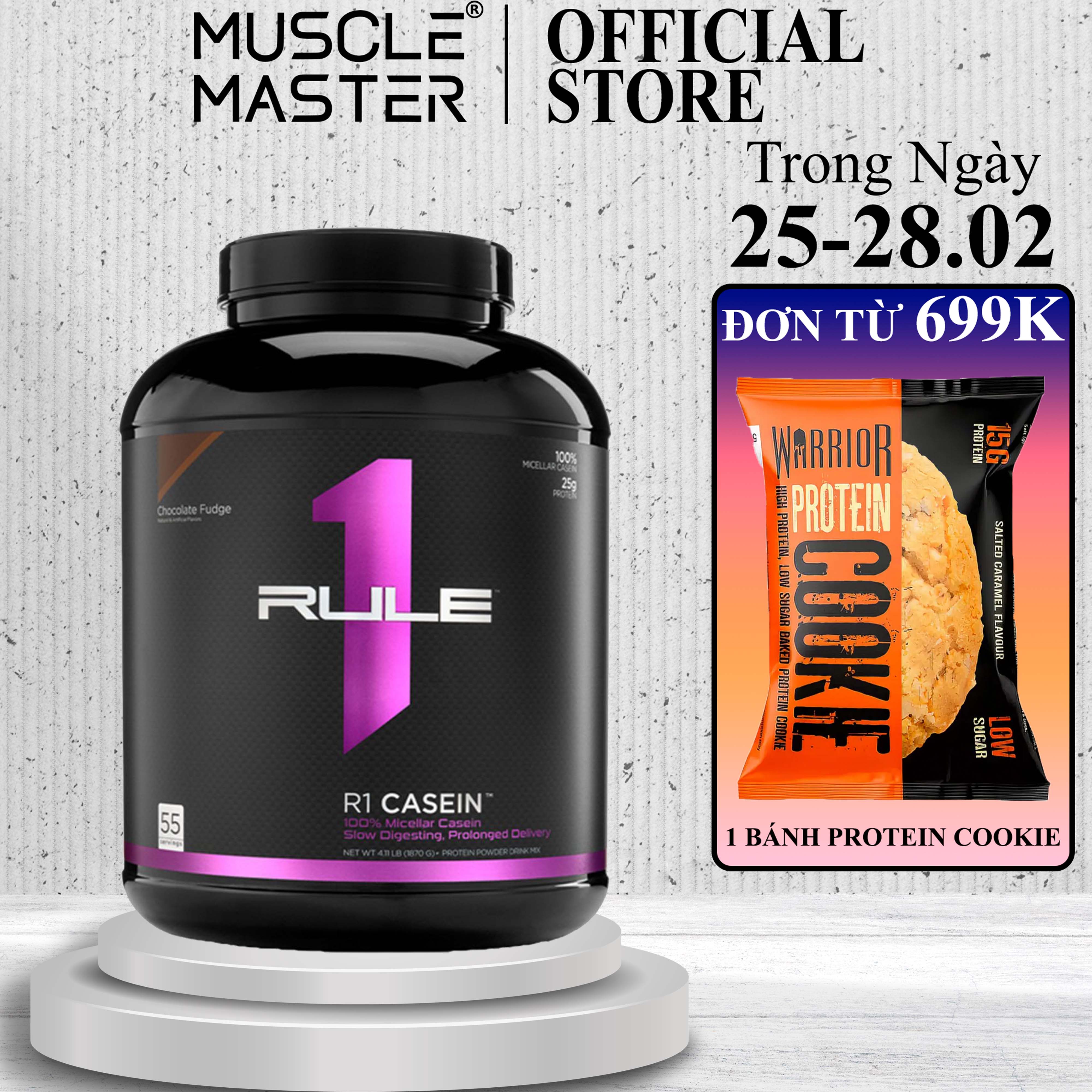 [HCM]Thực Phẩm Dinh Dưỡng Tăng Cơ Rule 1 Casein 1,8Kg