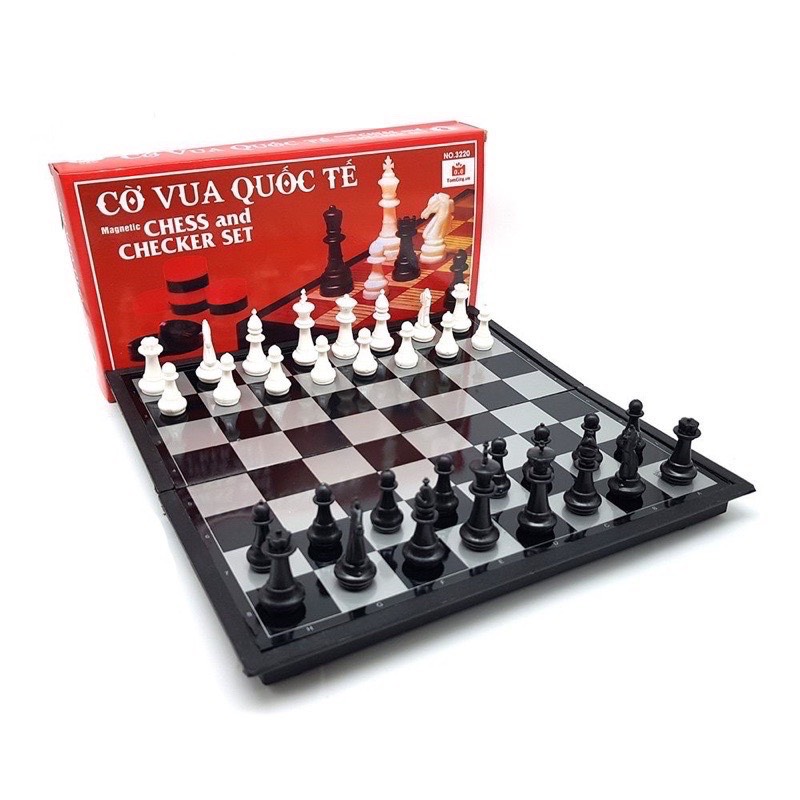 Bộ đồ chơi cờ vua quốc tế bàn cờ nam châm gấp gọn 36cm x 36cm