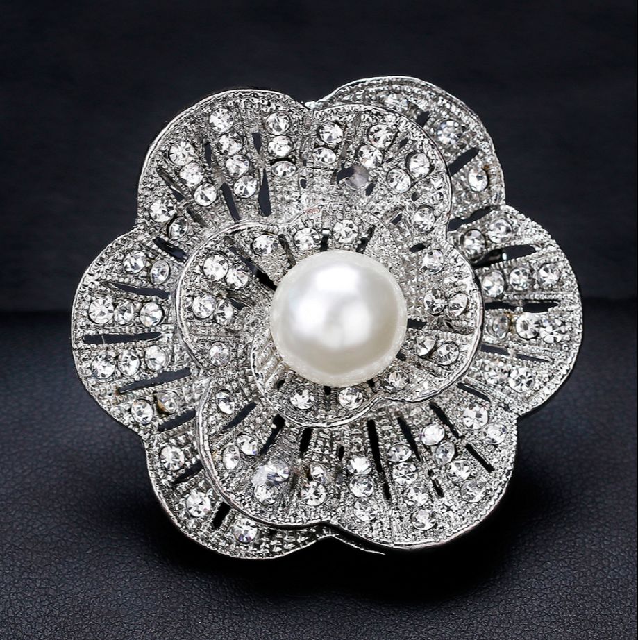 [HCM]Cài áo nữ hoa xoáy đính ngọc sang chảnh kèm video