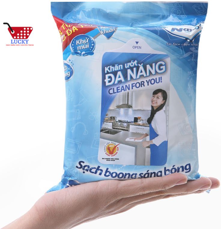 Khăn ướt đa năng Nano 30 tờ hương tự nhiên - Sạch Boong Sạch Bóng