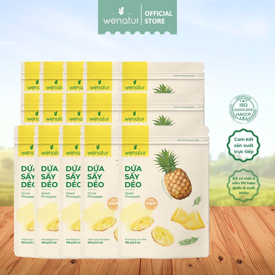 [COMBO SỈ GIÁ TỐT] Combo 50 gói Dứa Sấy Dẻo 100g we'natur
