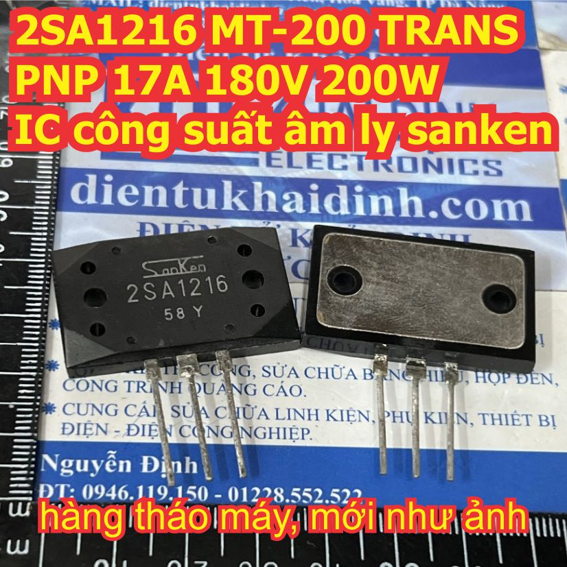 2SA1216 A1216 2SC2922 C2922 MT-200 TRANS PNP / NPN 17A 180V 200W IC công suất âm ly sanken kde9416