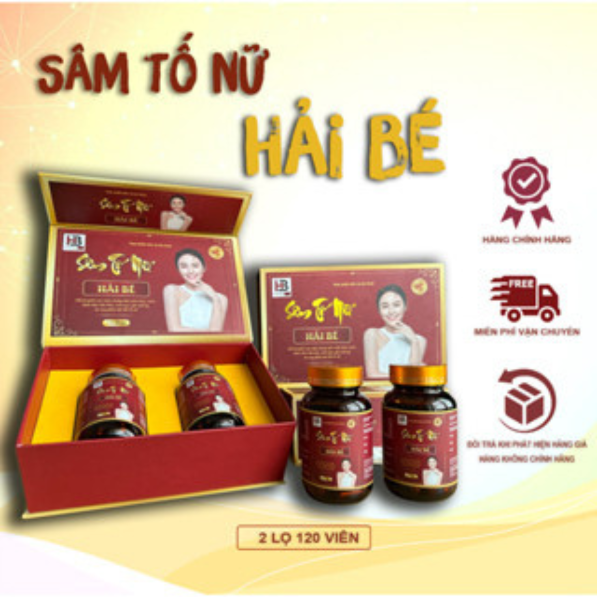 Sâm tố nữ hải sen - sâm tố nữ nội tiết tố gia đình hải sen thảo dược từ thiên nhiên, cân bằng tiết tố nữ, làm trắng da 60 viên