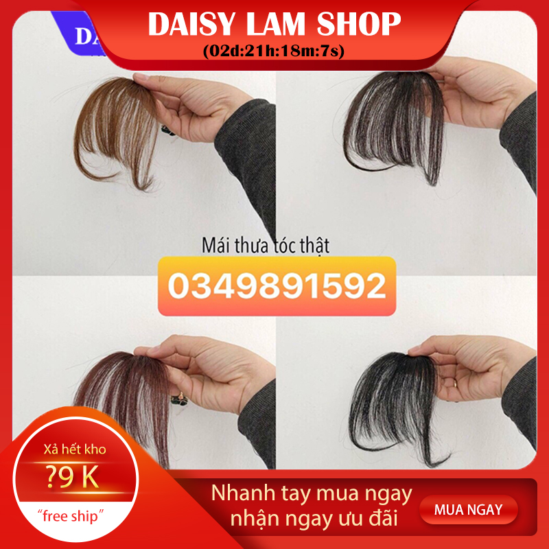 Mái thưa làm từ tóc thật cao cấp m010