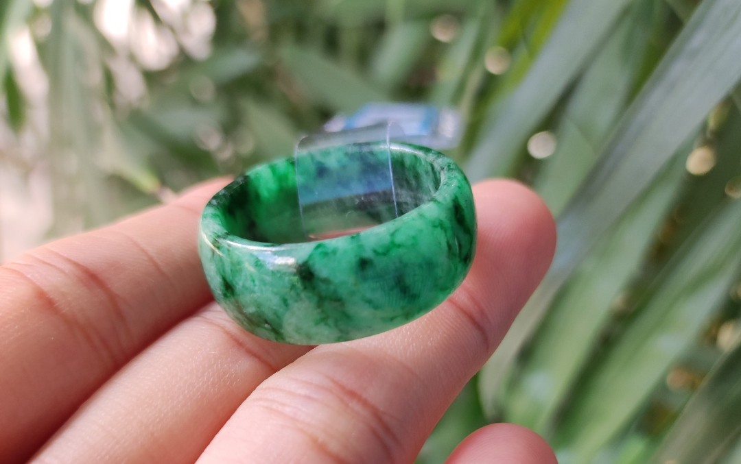 [HCM]Nhẫn ngọc sơn thủy thiên nhiên size 22mm dành cho nam, vân tuyệt đẹp, đã kiểm định PNJ, ảnh thực tế - xưởng buôn đá phong thủy Huỳnh Đào