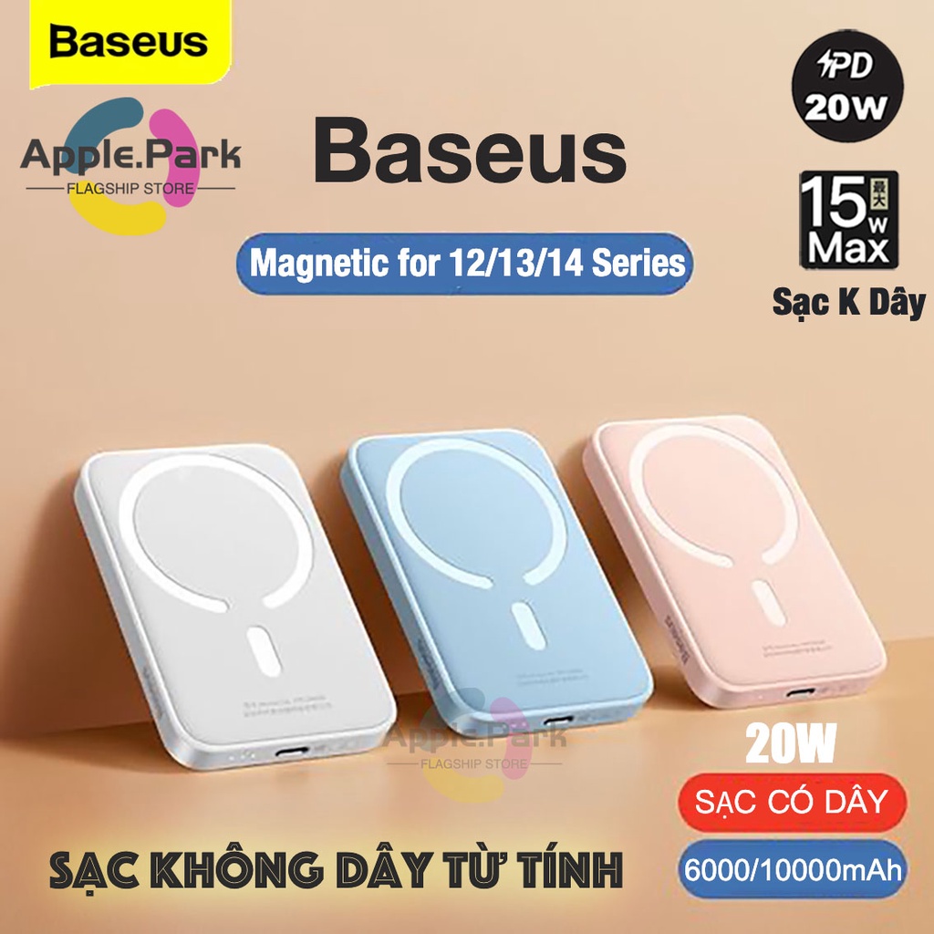 Sạc Dự Phòng Không Dây Baseus 6000mAh/10000mAh 20W PD Cho iP 13