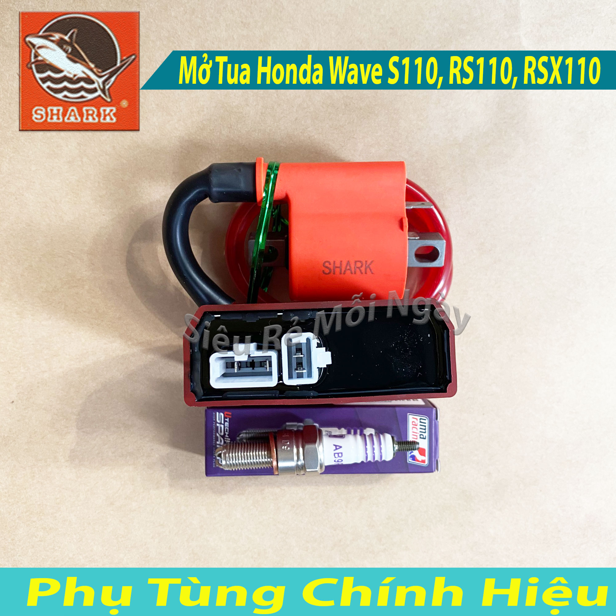 Combo IC và Mobin Sườn Shark Bugi Uma Mở Tua Honda Wave S110, RS110, RSX110