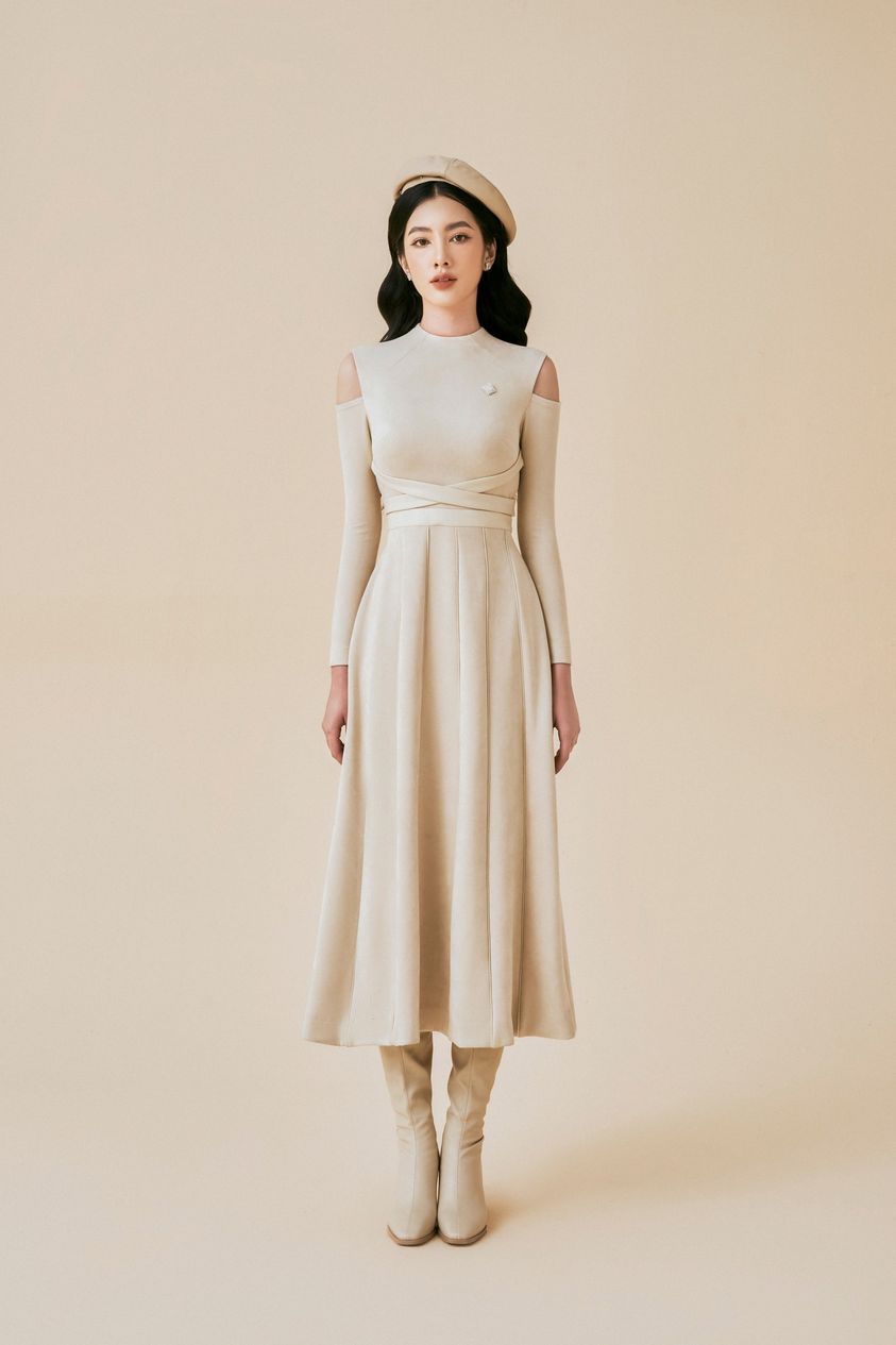 Đầm Suông Nữ Dáng Dài Cổ Điển - Beloved Midi Pantheon Long Sleeves Dress