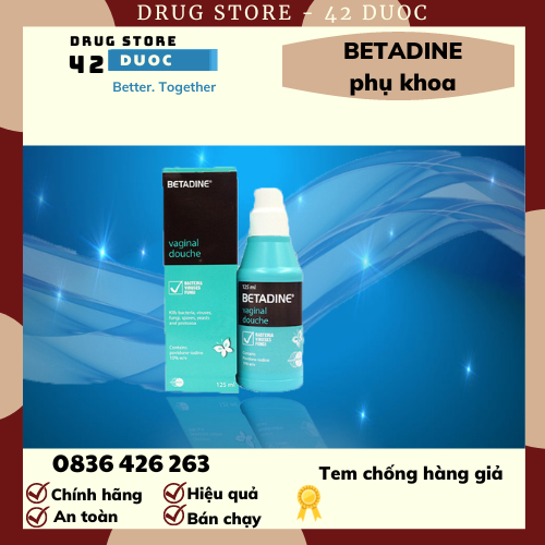 BETADINE Vaginal Douche DUNG DỊCH RỬA PHỤ KHOA, DUNG DỊCH VỆ SINH PHỤ NỮ BETADIN chai 125ML