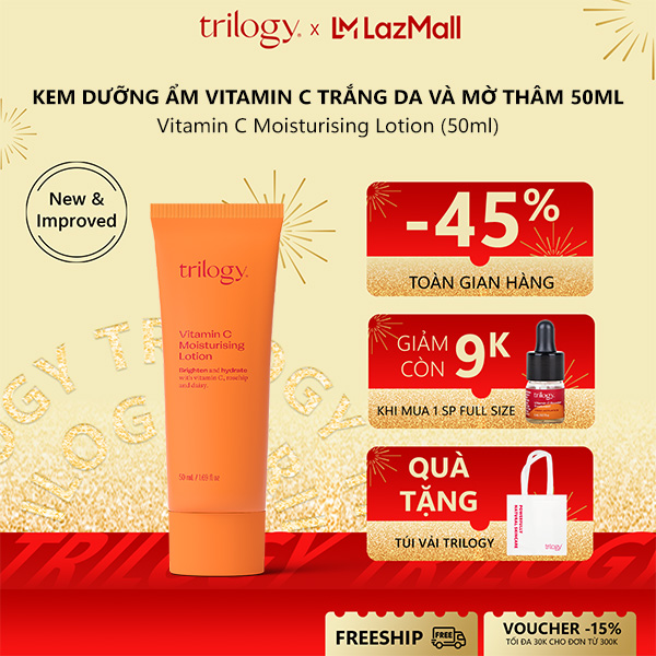 Kem dưỡng Vitamin C trắng da và mờ thâm Trilogy Vitamin C Moisturising Lotion 50ml