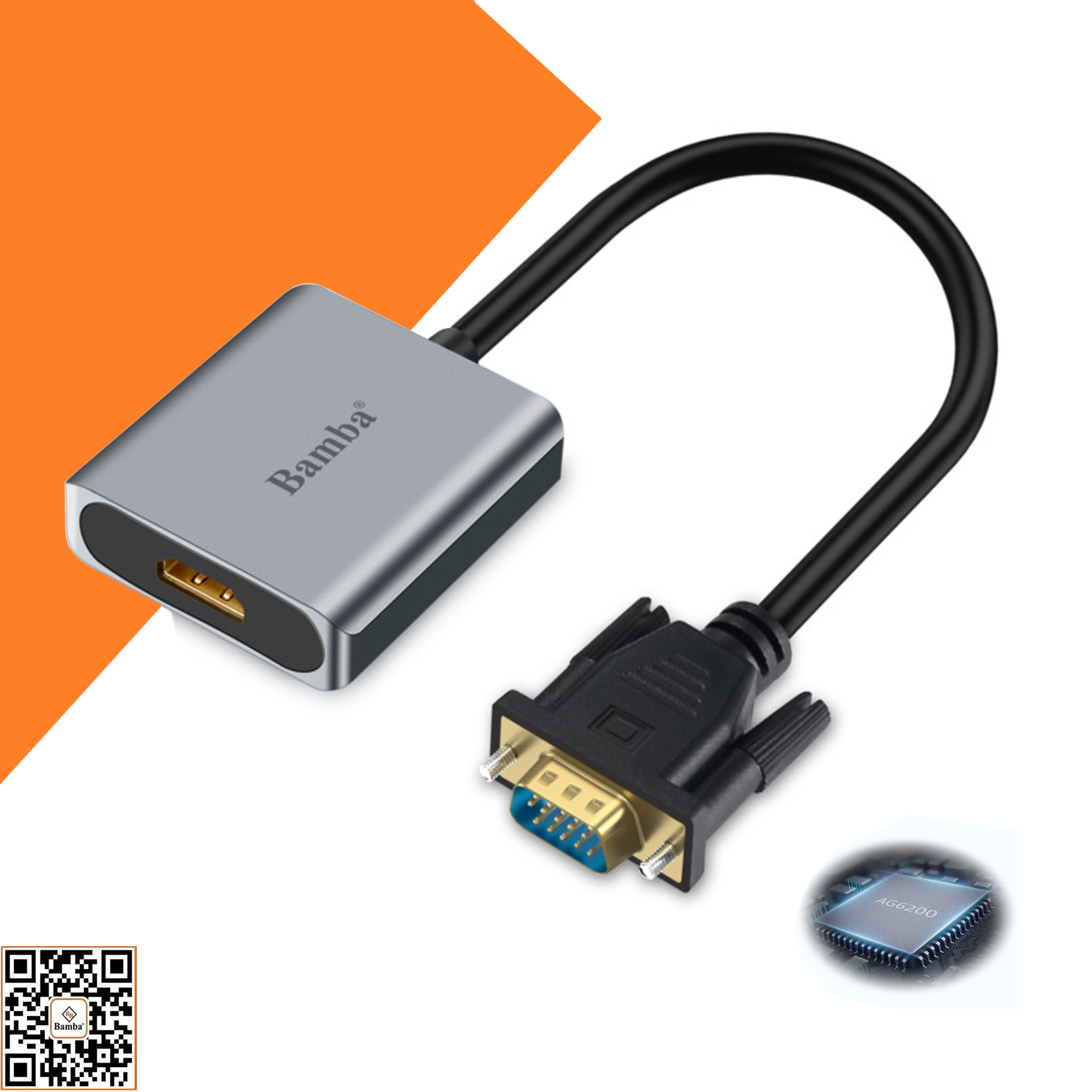 Cáp chuyển vga ra hdmi bamba