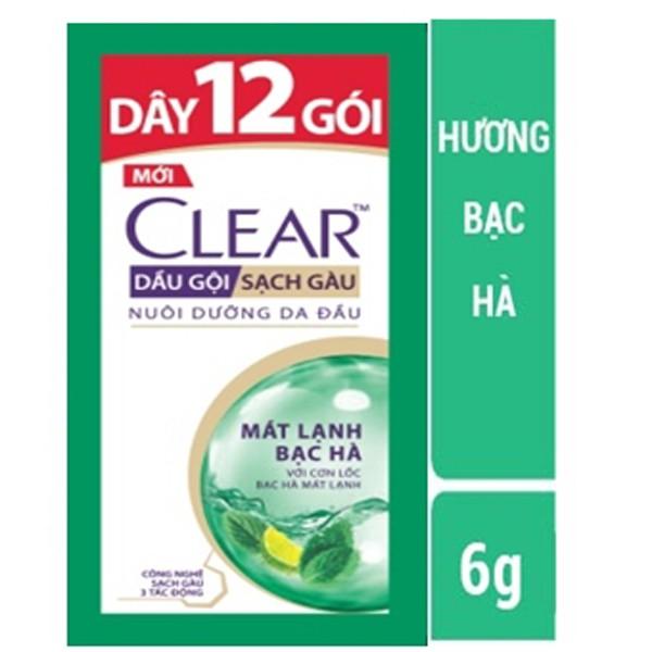 Dầu Gội Clear Bạc Hà Dây 12 Gói