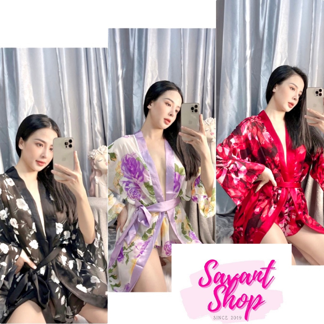 Áo Choàng Ngủ - Áo Choàng Kimono Ngủ Sexy - Đồ Ngủ Gợi Cảm - Savant Shop