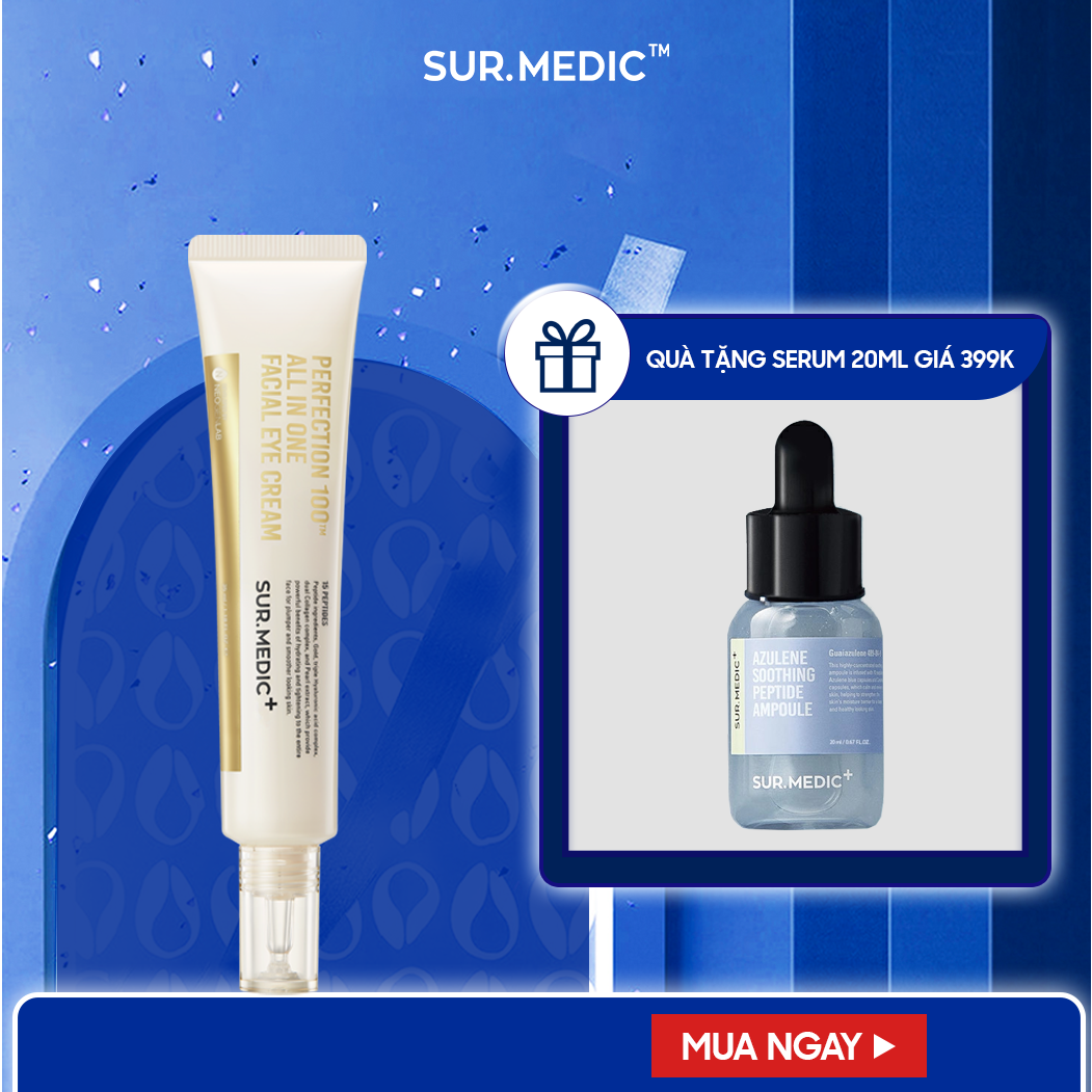 Kem Giảm Thâm Mắt Xoá Mờ Nếp Nhăn SURMEDIC Perfection 100tm All In One Facial Eye Cream 35ml