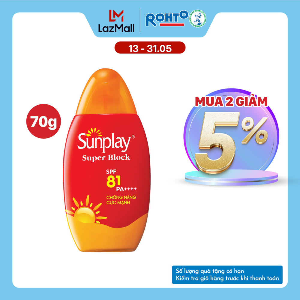 Kem chống nắng Sunplay cực mạnh dạng sữa Sunplay Super Block SPF 81, PA++++ 30g