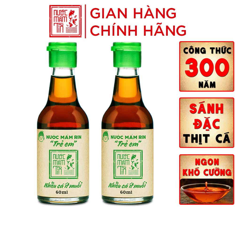 [DATE  2025] Combo 02 Chai Nước Mắm Tĩn Trẻ Em Cho Bé Ăn Dặm Độ Đạm 42N 60ml/chai nhiều cá ít muối