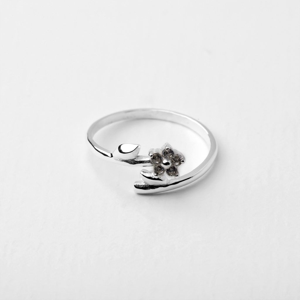 Nhẫn ngón út-ngón chân bạc 925-kat jewelry-hoa đính gem lấp lánh
