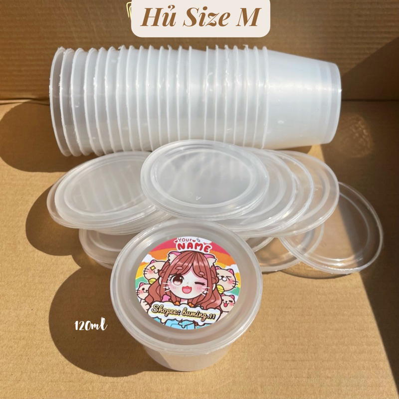 Hủ đựng slime - hộp flan - hộp nhựa
