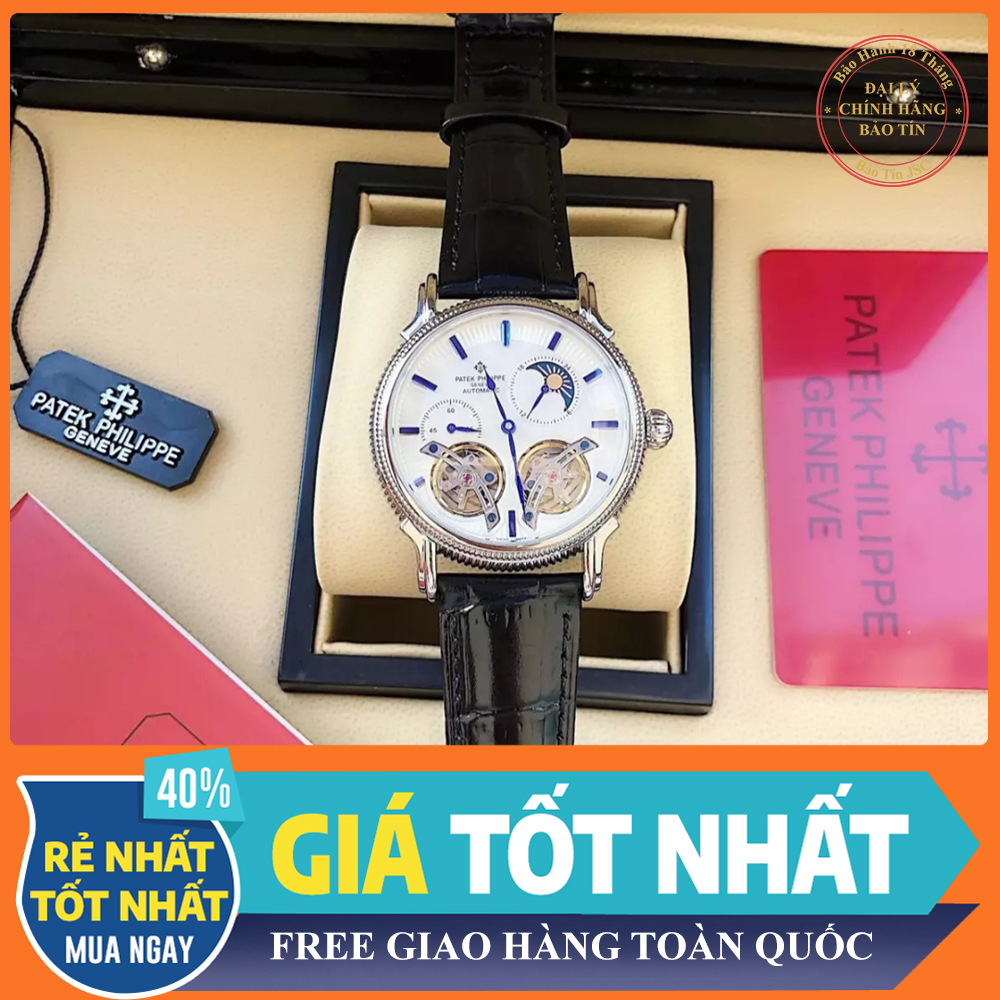 { RẺ VÔ ĐỐI }{ BẢO TÍN ĐỒNG HỒ SHOP SỊN LAZADA } Đồng Hồ Patek Double Thời Trang Nam Automatic Lộ 2 Máy Cao Cấp + Thẻ Bảo Hành