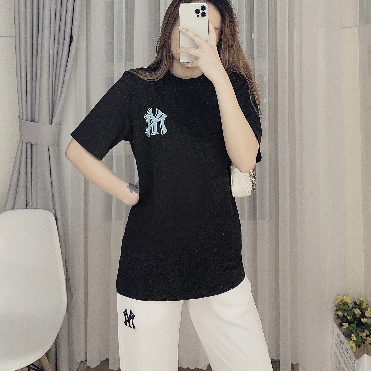 Áo phông nam nữ la, ny , áo thun nam nữ mlb form rộng