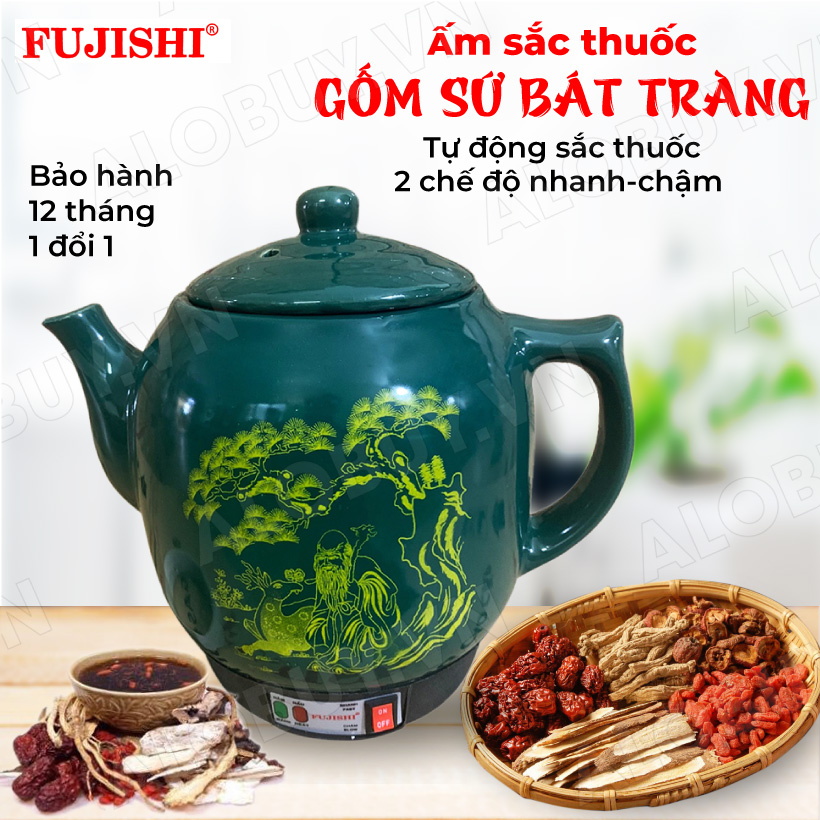 Ấm sắc thuốc điện fujishi 3.2 lít hk-066 gốm sứ bát tràng - - siêu thuốc điện nấu tự động ngắt