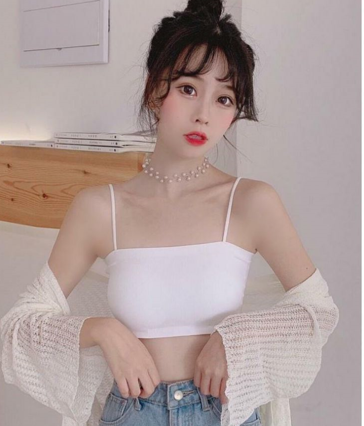 [HCM]Áo 2 Dây Croptop Ôm Body Tăm Chất Boziptrắng/đen - Kèm Quần legging ôm cực xinh