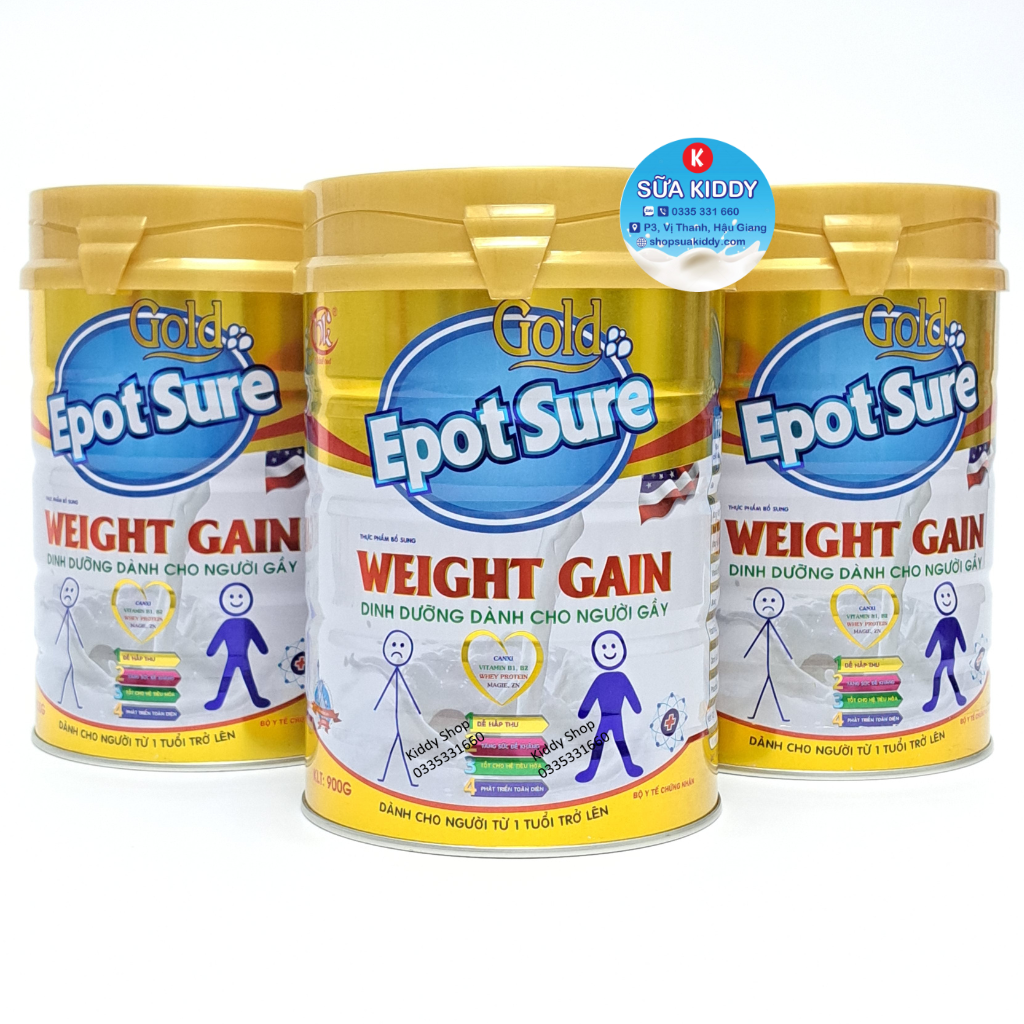 Sữa tăng cân Epotsure Weight Gain 900g (Epot sure gầy) dành cho mọi lứa tuổi