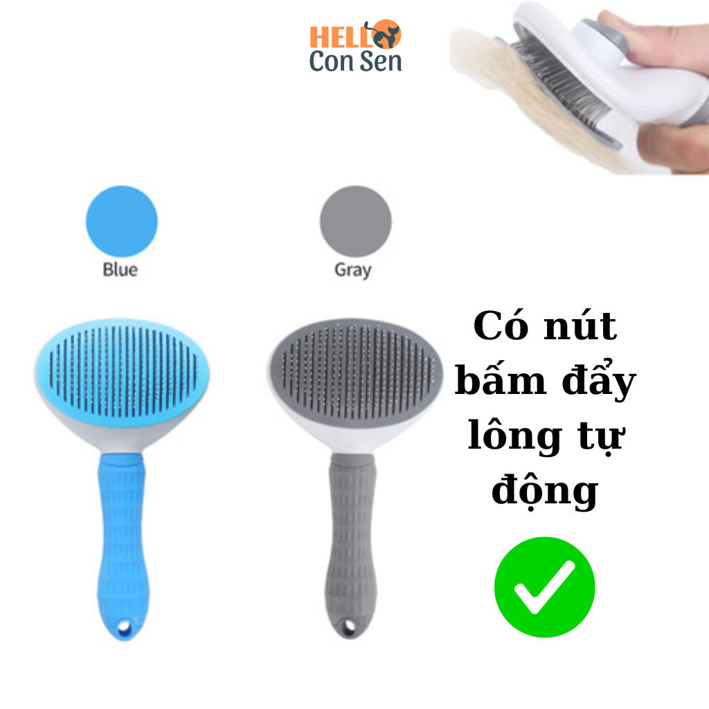 Lược chải lông chó mèo có nút bấm thiết kế nhỏ gọn dễ sử dụng tiện lợi an toàn khi sử dụng trên da chó mèo