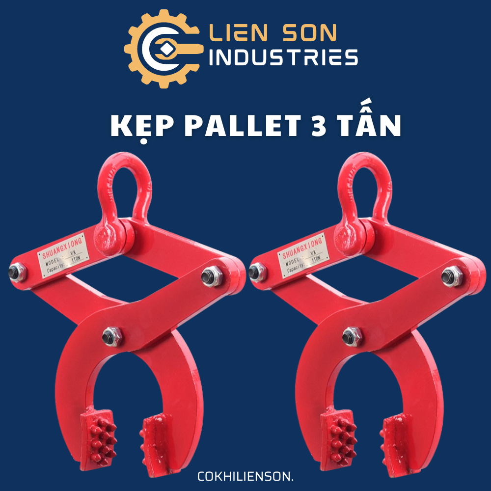 Kẹp pallet 3 tấn, kẹp càng cua kéo pallet