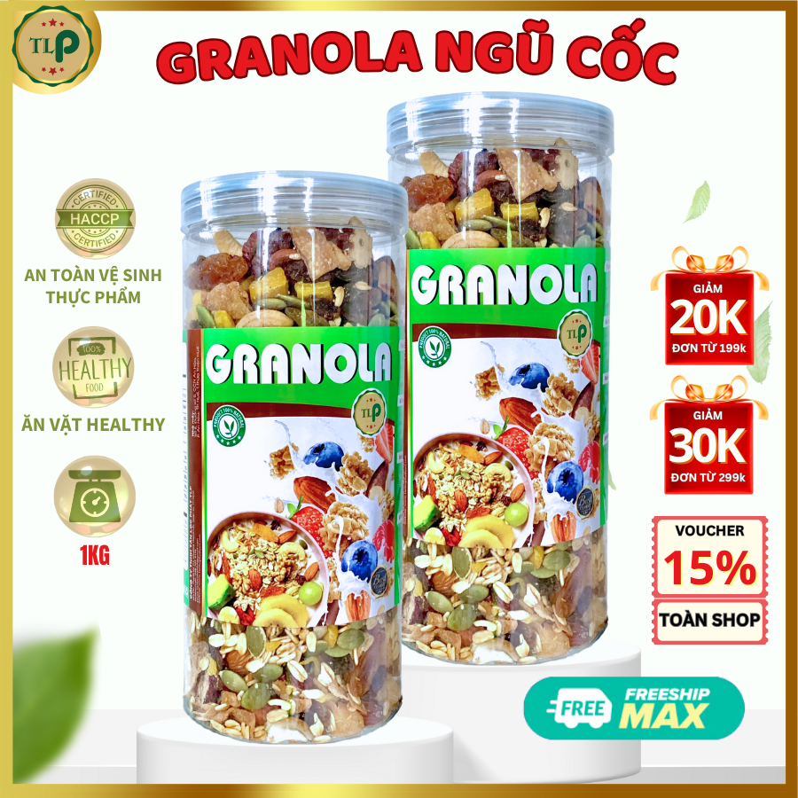 Granola ngũ cốc tân lộc phát combo 2 hũ - mỗi hũ 500g