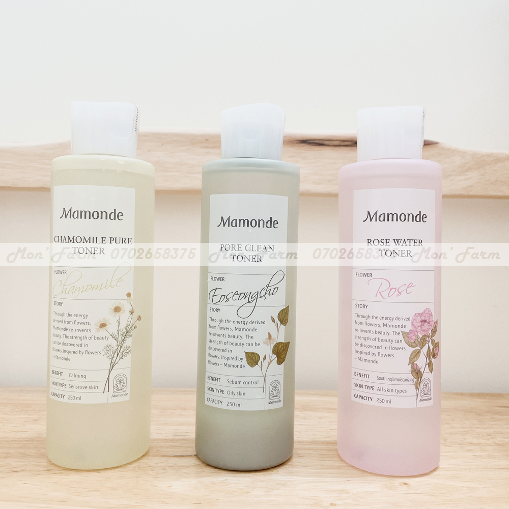 Thanh lý nước hoa hồng mamonde toner dưỡng ẩm kiềm dầu cho da nhạy cảm da dầu 250ml