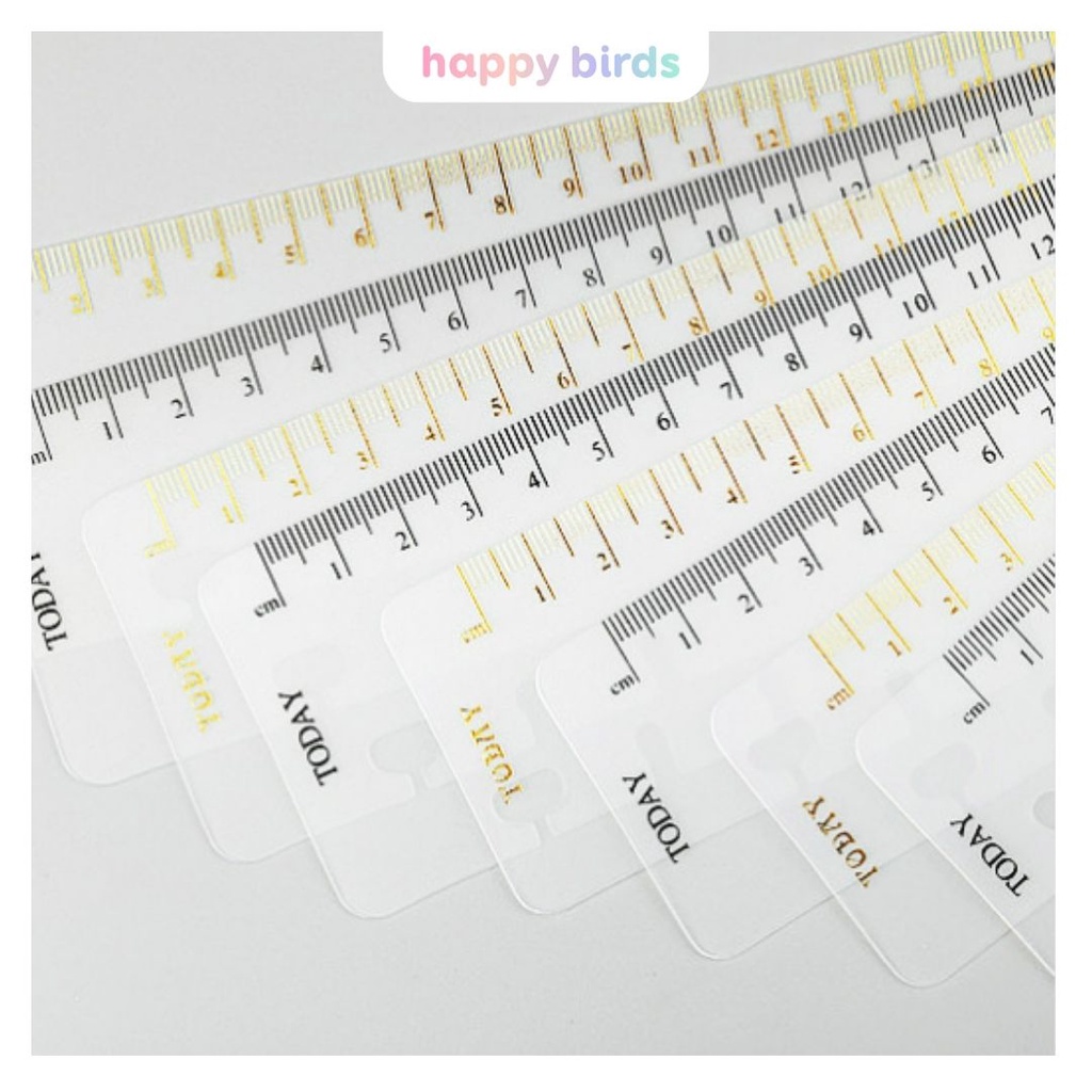 Thước gắn sổ còng A5 A6 B5 A4 nhựa mềm trong suốt phụ kiện sổ tay planner bullet journal