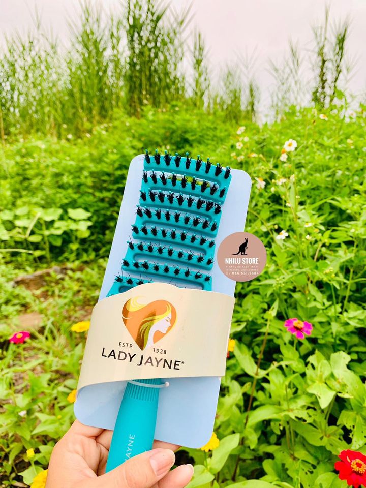 🪵🇦🇺 Lược gỡ rối và làm bóng tóc Lông Heo Rừng Lady Jayne Flexi-Shine Detangling Brush