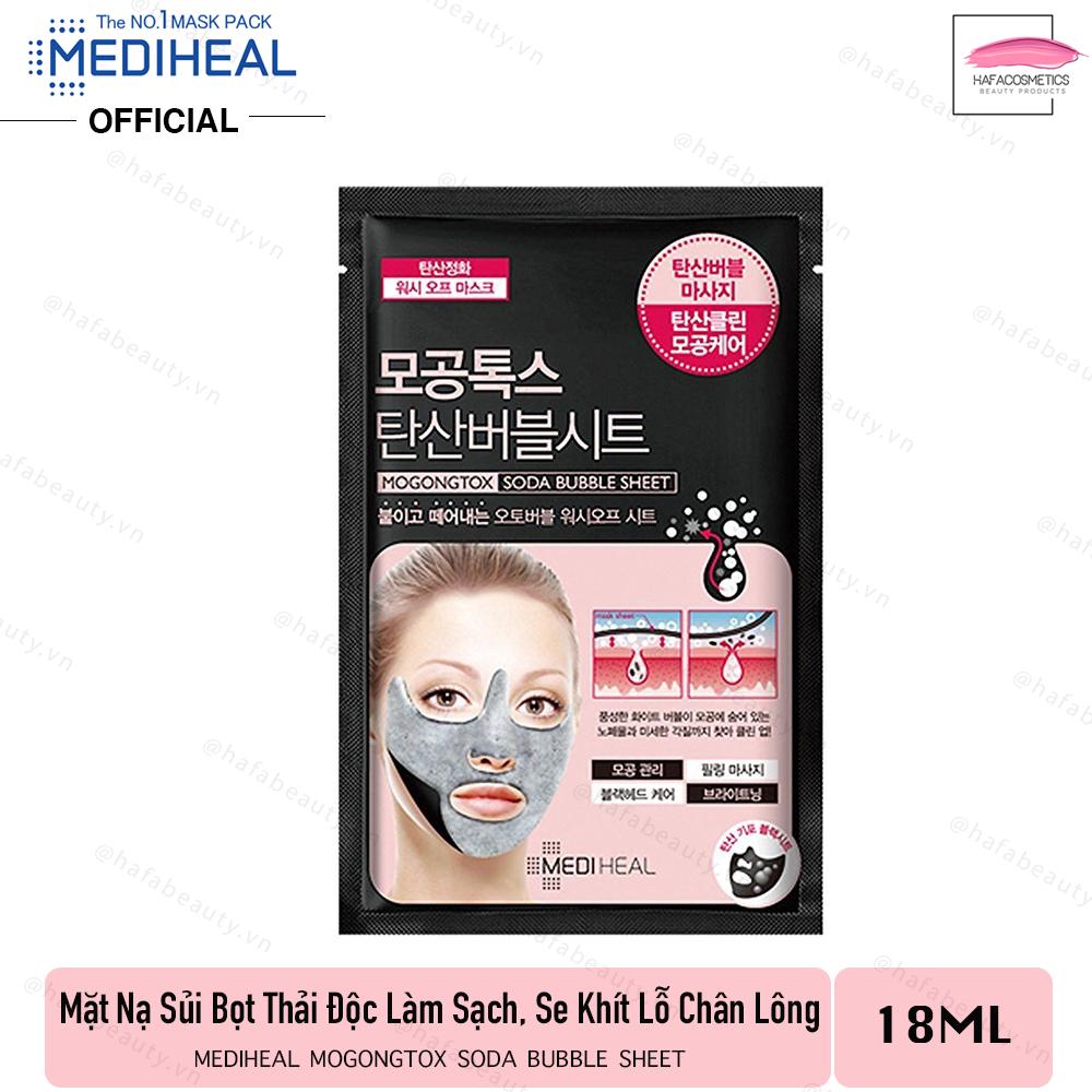 Mặt nạ sủi bọt thải độc, làm sạch da và se khít lỗ chân lông mediheal mogongtox soda bubble sheet 18ml _ mediheal chính hãng