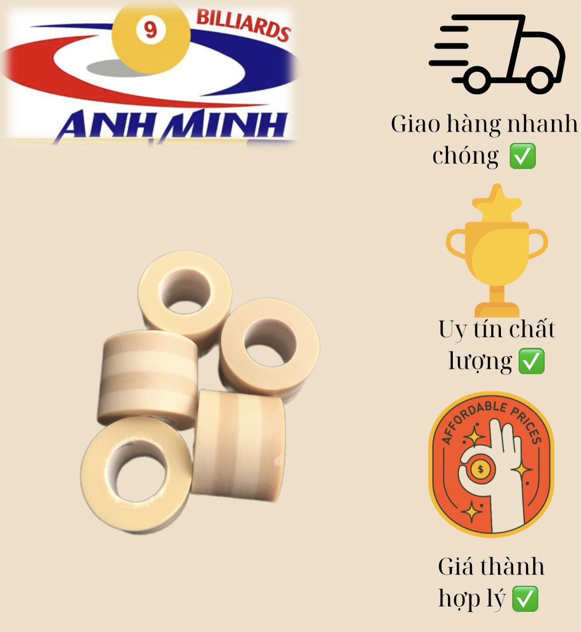 Phíp bida sọc 13mm giá 29k/c