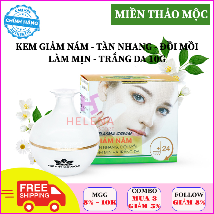 Kem Nám, Làm Trắng Da Melasma Cream Miền Thảo Mộc Ngừa Nám, Tàn Nhang, Đồi Mồi, Làm Mịn, Trắng Da (10g)