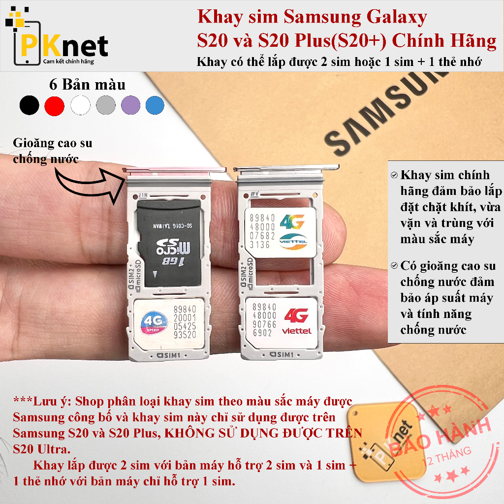 Khay sim samsung s20 plus và s20 chính hãng 2 sim