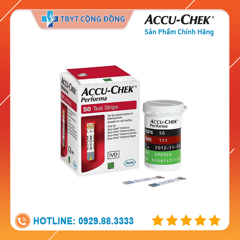 Hộp 50 que thử đường huyết Accu Check Performa