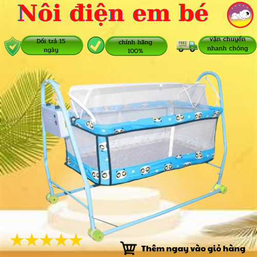 Nôi điện cho bé Nôi điện võng xếp tự động 2 trong 1 Quang Hưng