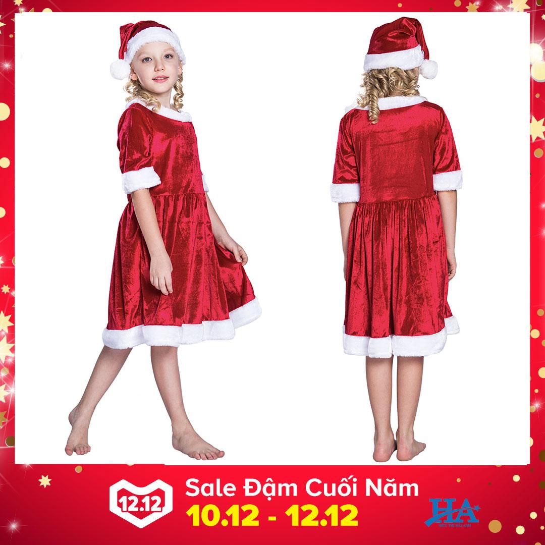 Áo váy noel cho bé, bộ đồ noel món quà ý nghĩa cho bé từ 7 đến 9 tuổi trong dịp giáng sinh - GDTUAN01